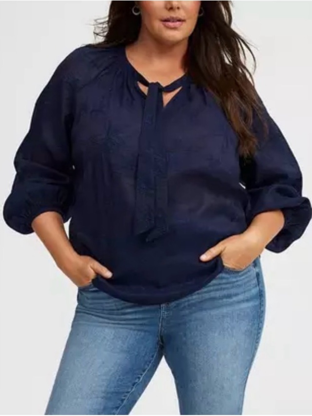 NWT Torrid Embroidered Tie-Front Blouse Size 3x (22-24)